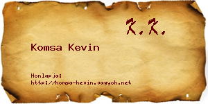 Komsa Kevin névjegykártya