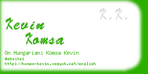 kevin komsa business card